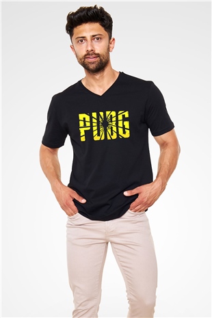 PUBG Siyah Unisex V Yaka Tişört