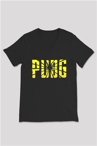 PUBG Siyah Unisex V Yaka Tişört