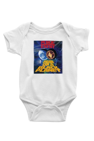 Public Enemy Baskılı Beyaz Unisex Bebek Body - Zıbın