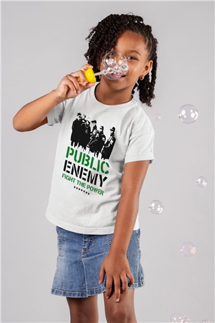 Public Enemy Beyaz Unisex Çocuk Tişört