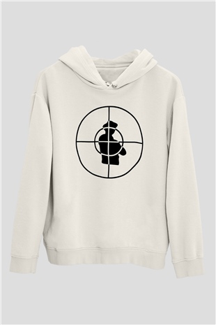 Public Enemy Beyaz Unisex Kapşonlu Sweatshirt