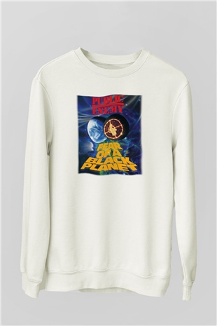 Public Enemy Beyaz Unisex Sweatshirt