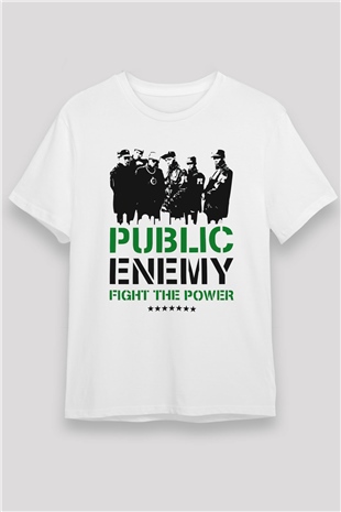 Public Enemy Beyaz Unisex Tişört T-Shirt - TişörtFabrikası