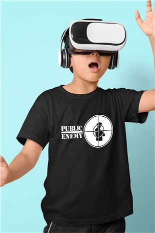 Public Enemy Siyah Unisex Çocuk Tişört