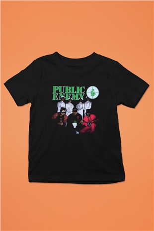 Public Enemy Siyah Unisex Çocuk Tişört