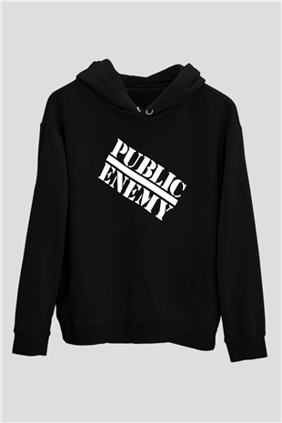 Public Enemy Siyah Unisex Hoodie