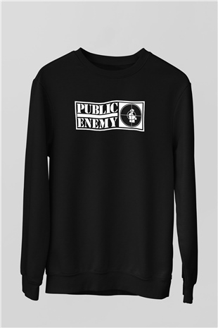 Public Enemy Siyah Unisex Sweatshirt