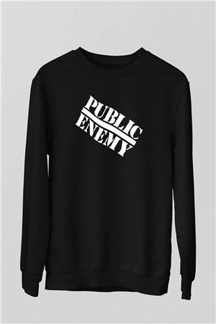 Public Enemy Siyah Unisex Sweatshirt