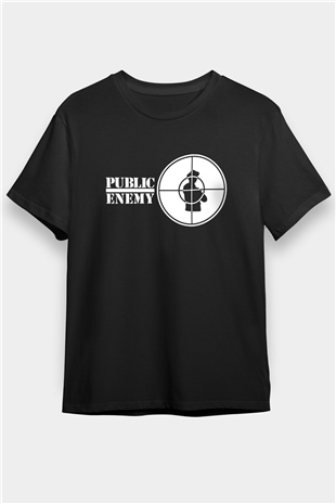 Public Enemy Siyah Unisex Tişört T-Shirt - TişörtFabrikası