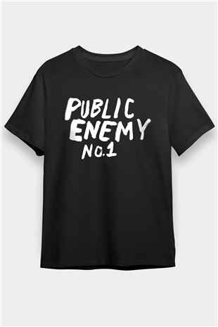 Public Enemy Siyah Unisex Tişört T-Shirt - TişörtFabrikası