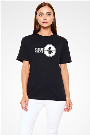 Public Enemy Siyah Unisex Tişört T-Shirt - TişörtFabrikası