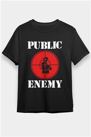 Public Enemy Siyah Unisex Tişört T-Shirt - TişörtFabrikası