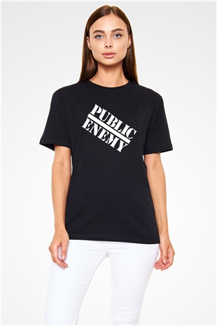 Public Enemy Siyah Unisex Tişört T-Shirt - TişörtFabrikası