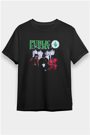 Public Enemy Siyah Unisex Tişört T-Shirt - TişörtFabrikası
