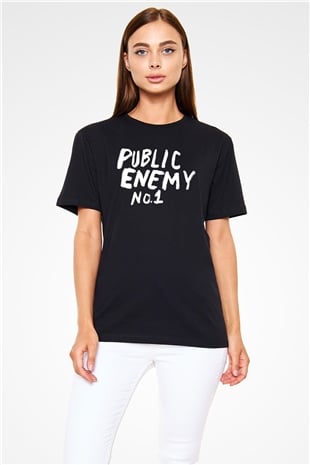 Public Enemy Siyah Unisex Tişört T-Shirt - TişörtFabrikası