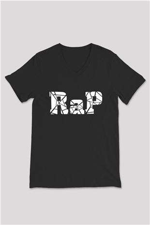 Public Enemy Siyah Unisex V Yaka Tişört T-Shirt