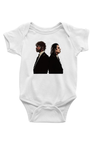 Pulp Fiction Baskılı Beyaz Unisex Bebek Body - Zıbın