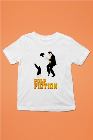 Pulp Fiction Baskılı Beyaz Unisex Çocuk Tişört
