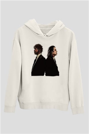 Pulp Fiction Beyaz Unisex Hoodie