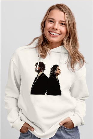 Pulp Fiction Beyaz Unisex Hoodie