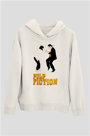 Pulp Fiction Beyaz Unisex Hoodie