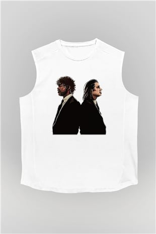 Pulp Fiction Beyaz Unisex Kolsuz Tişört