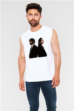 Pulp Fiction Beyaz Unisex Kolsuz Tişört