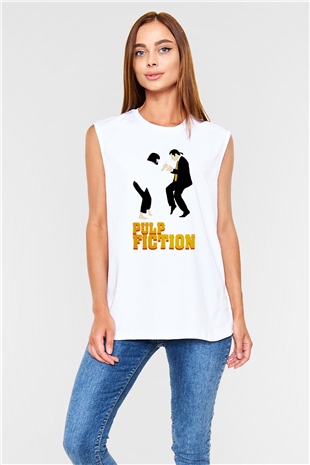 Pulp Fiction Beyaz Unisex Kolsuz Tişört