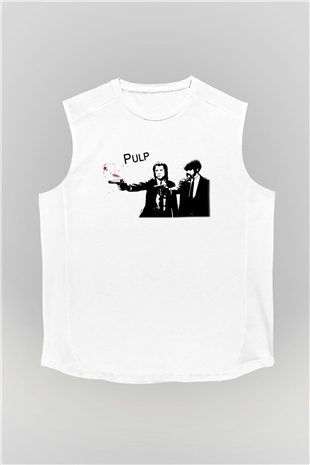 Pulp Fiction Beyaz Unisex Kolsuz Tişört