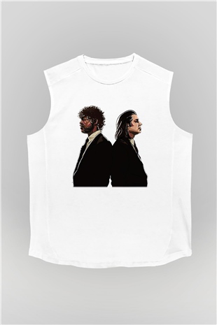 Pulp Fiction Beyaz Unisex Kolsuz Tişört