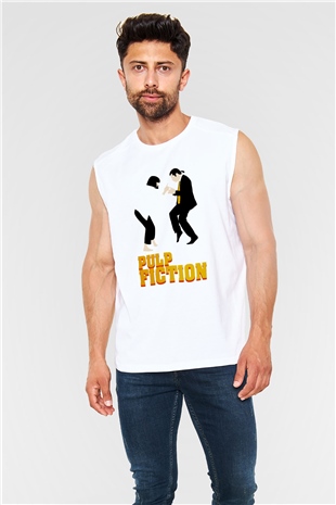 Pulp Fiction Beyaz Unisex Kolsuz Tişört