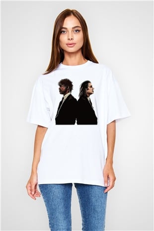 Pulp Fiction Beyaz Unisex Oversize Tişört T-Shirt