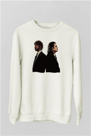 Pulp Fiction Beyaz Unisex Sweatshirt