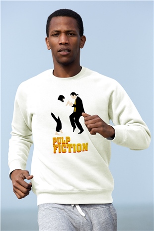 Pulp Fiction Beyaz Unisex Sweatshirt