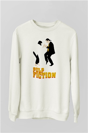 Pulp Fiction Beyaz Unisex Sweatshirt