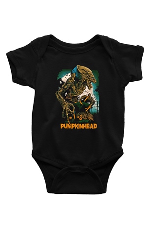 Pumpkinhead Baskılı Siyah Bebek Body - Zıbın