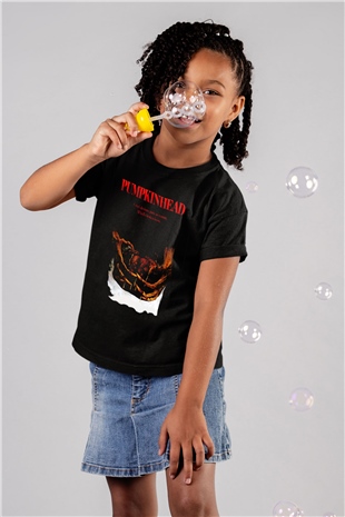Pumpkinhead Baskılı Siyah Unisex Çocuk Tişört
