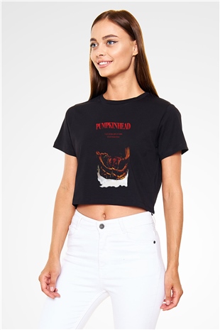 Pumpkinhead Siyah Crop Top Tişört