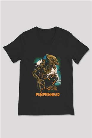 Pumpkinhead Siyah Unisex V Yaka Tişört