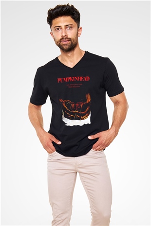 Pumpkinhead Siyah Unisex V Yaka Tişört