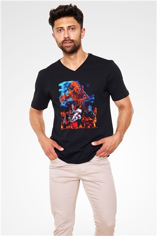 Pumpkinhead Siyah Unisex V Yaka Tişört
