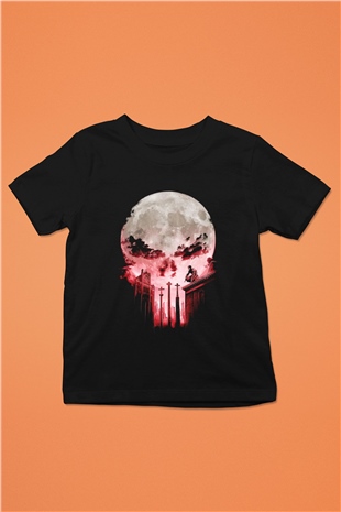 Punisher Baskılı Siyah Unisex Çocuk Tişört