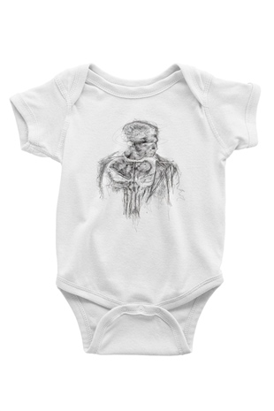Punisher Beyaz Bebek Body - Zıbın