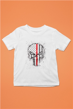 Punisher Beyaz Unisex Çocuk Tişört