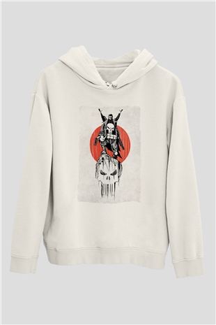 Punisher Beyaz Unisex Hoodie