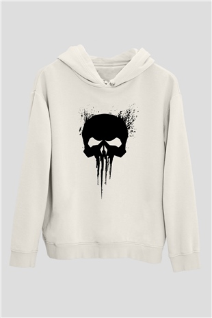 Punisher Beyaz Unisex Kapşonlu Sweatshirt