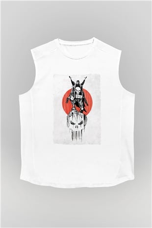Punisher Beyaz Unisex Kolsuz Tişört