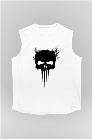 Punisher Beyaz Unisex Kolsuz Tişört