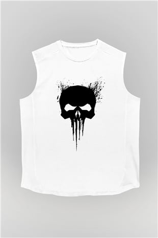 Punisher Beyaz Unisex Kolsuz Tişört