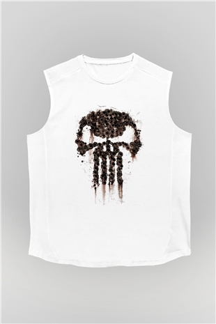 Punisher Beyaz Unisex Kolsuz Tişört